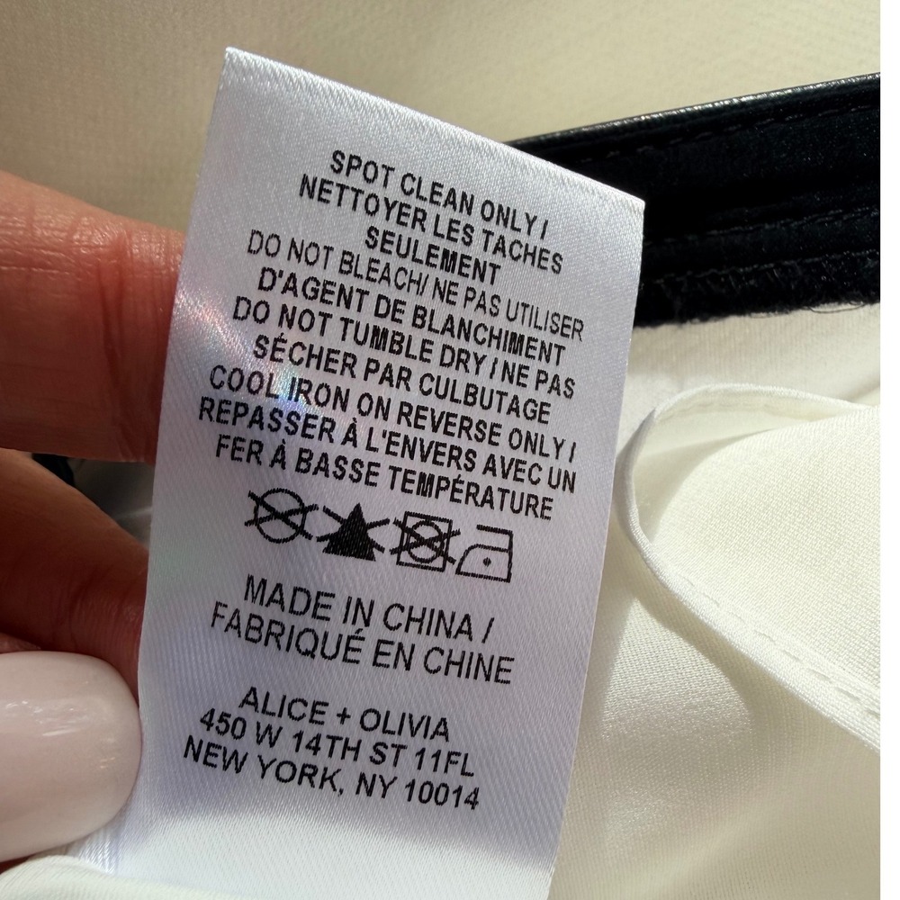NWT $350 ALICE + OLIVIA Cream Black Classic Luxe Minimalist Designer Dress Sz 6 - Picture 8 of 10